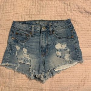 American Eagle stretch high rise festival shorts